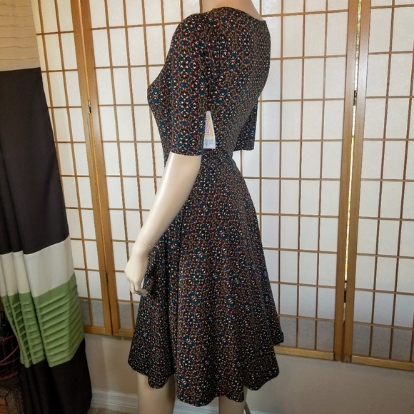{LuLaRoe} NICOLE dress, multicolored print, sz S - Picture 4 of 8